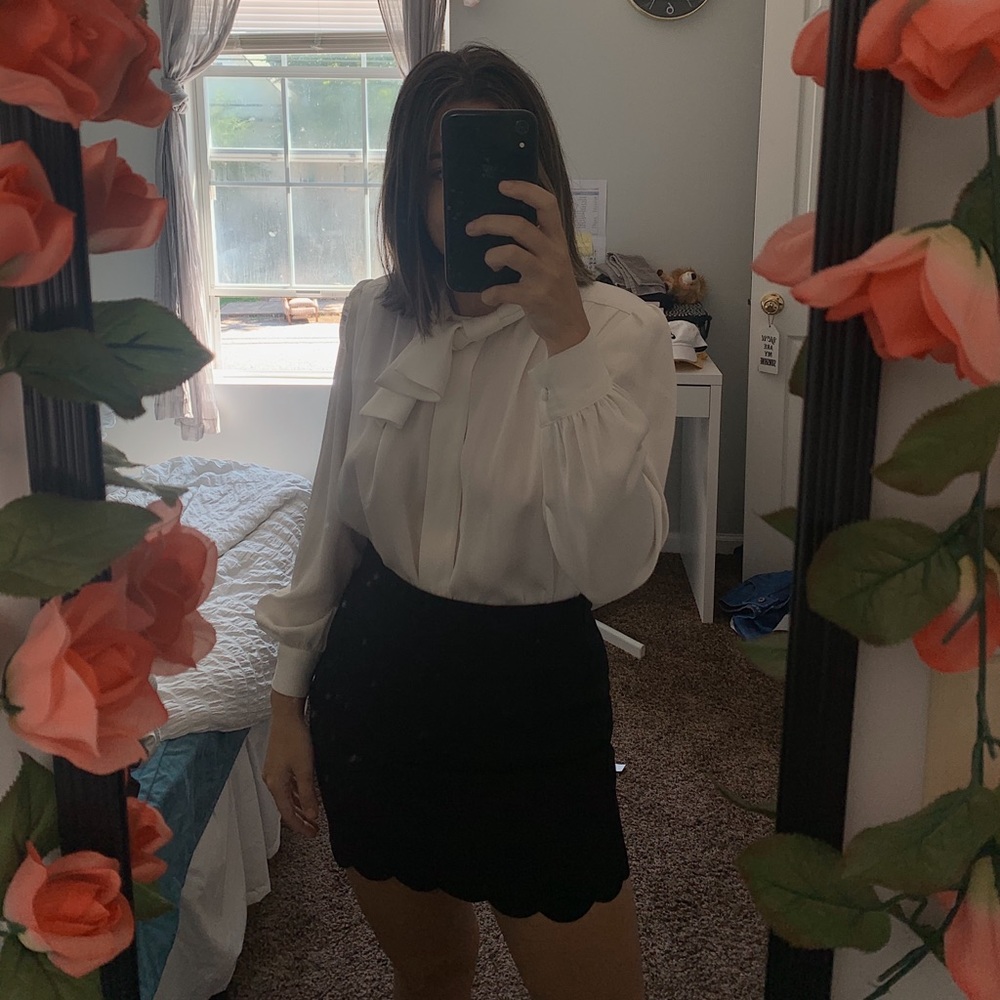 White button down blouse